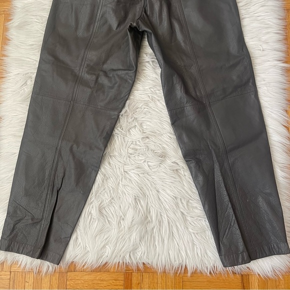 VINTAGE 100% Leather High Waist Pleat front Trousers Toffs - Picture 12 of 12